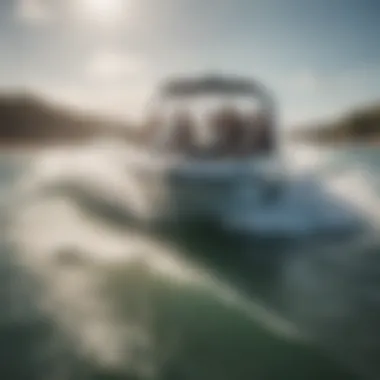 Group enjoying wakesurfing behind a boat