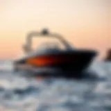 Sleek design of ATX surf boat on the water