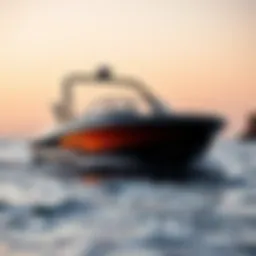 Sleek design of ATX surf boat on the water