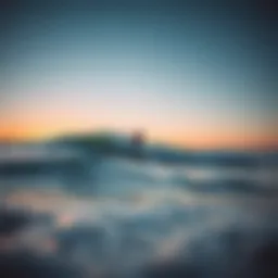 Surfing at sunrise in Baja California