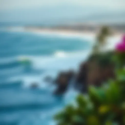 Breathtaking Scenery of Barra de la Cruz Scenic view of Barra de la Cruz surf camp with waves crashing