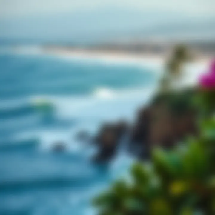 Breathtaking Scenery of Barra de la Cruz Scenic view of Barra de la Cruz surf camp with waves crashing