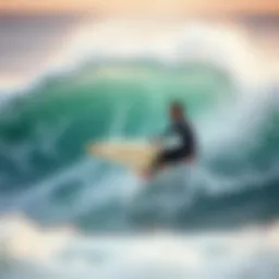 Dynamic rider showcasing a beater surfboard in action