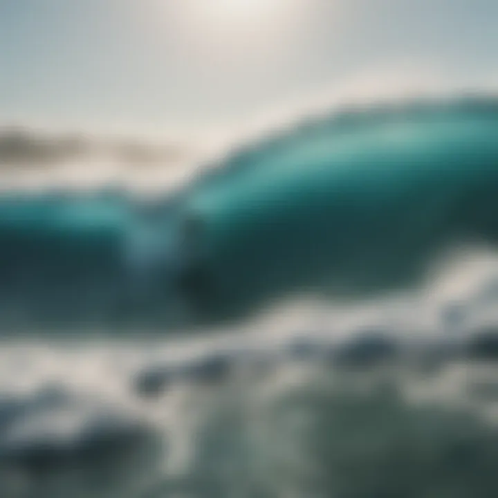 High-quality inflatable paddleboard performed in ocean waves