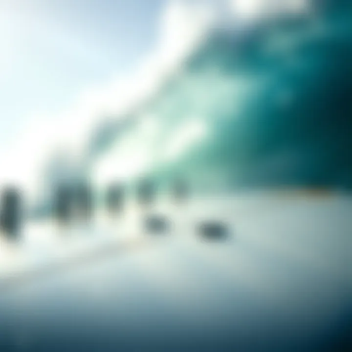 Innovative Surfboard Technologies A close-up of advanced surfboard technology emphasizing performance features