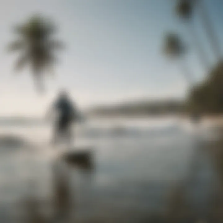 Group of surfers engaging in a lesson on the beach