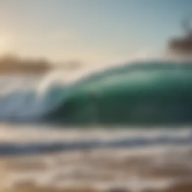 A beach with perfect waves attracting surfers of all levels