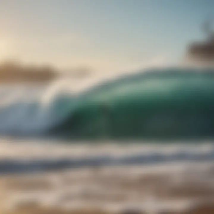 A beach with perfect waves attracting surfers of all levels