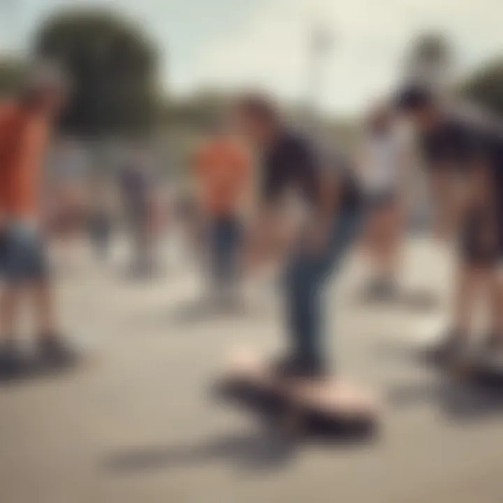 An engaging community event at the Braille Skateboard Park, with various activities promoting inclusivity.