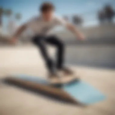 A participant demonstrating a trick on a ramp specifically designed for visually impaired skaters.