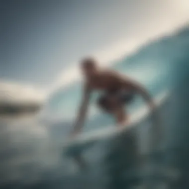 Surfer demonstrating a breath hold technique