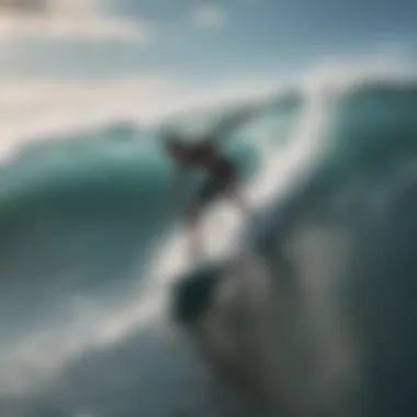 Surfer riding a wave, demonstrating peak performance