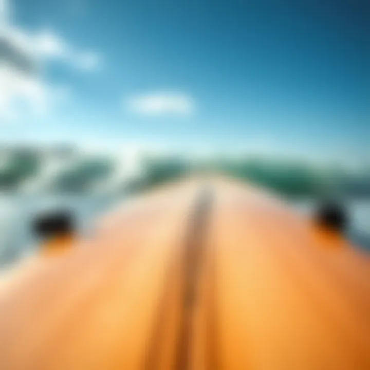 Close-up of a longboard with a drop-through design