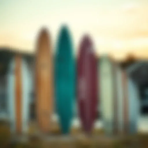 Various longboard shapes displayed for comparison