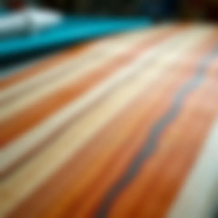 Craftsmanship in Skimboard Materials Close-up of skimboard material showcasing craftsmanship