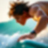 A surfer practicing techniques in an online training session