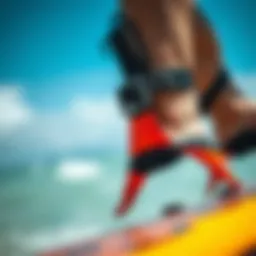 Detailed view of kitesurfing straps showcasing their design and features