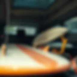 Efficient storage solution for surfboards