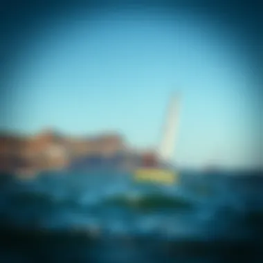 Cultural Backdrop of Sail Boarding A serene coastal landscape emphasizing the cultural backdrop of sail boarding.