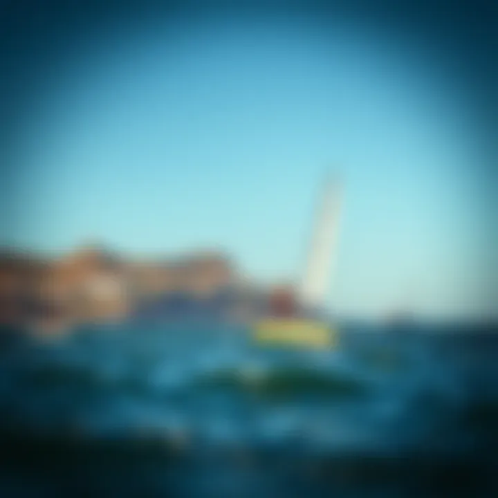 Cultural Backdrop of Sail Boarding A serene coastal landscape emphasizing the cultural backdrop of sail boarding.