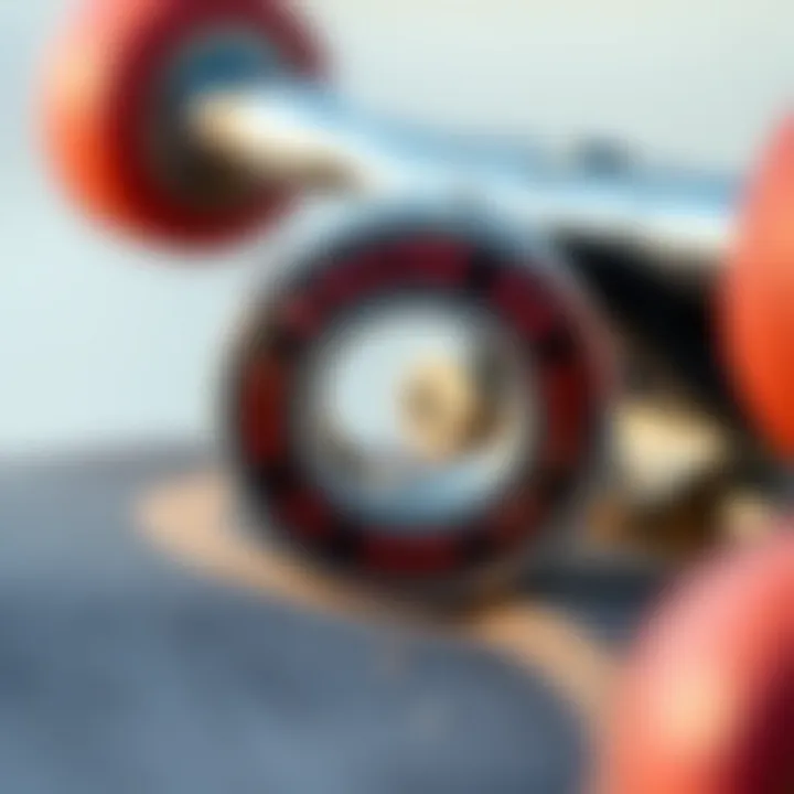 Quality Bearings for a Smooth Ride A close-up of skateboard bearings highlighting their smoothness