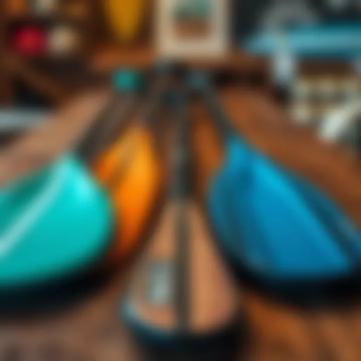 Exploring Paddle Materials and Their Impact Different paddle materials displayed on a table