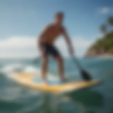 Paddle board stability demonstration