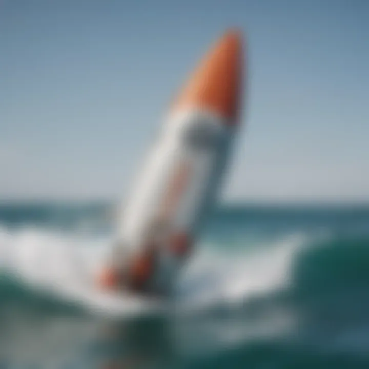 A close-up of a shark repellent device in action