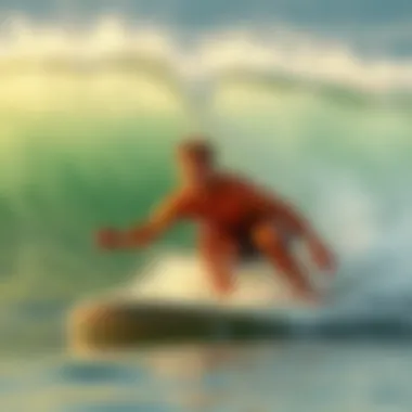 Ebodyboarding in Action Dynamic ebodyboarding action on a vibrant wave