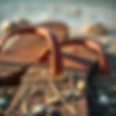 Close-up of eco-friendly materials used in flip flops