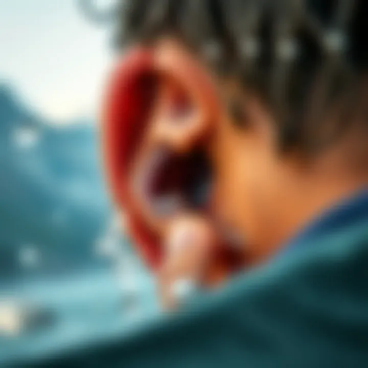 Understanding Ear Anatomy and Water Accumulation An illustration of the ear anatomy highlighting water accumulation