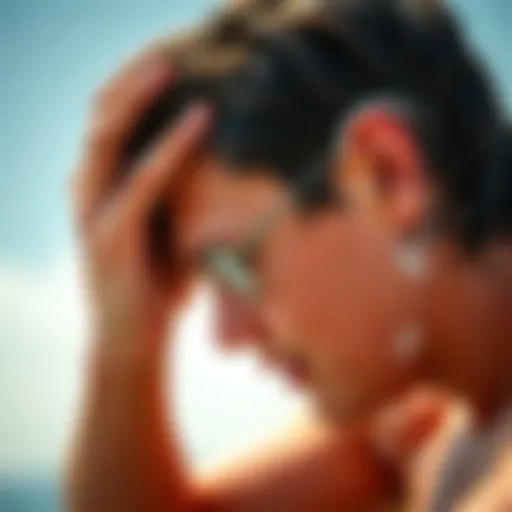 Tilting Head Technique for Ear Water Removal A person tilting their head to one side to drain water from the ear