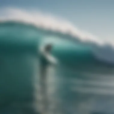 Surfer executing a maneuver on a wave demonstrating stability