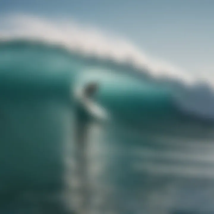 Surfer executing a maneuver on a wave demonstrating stability