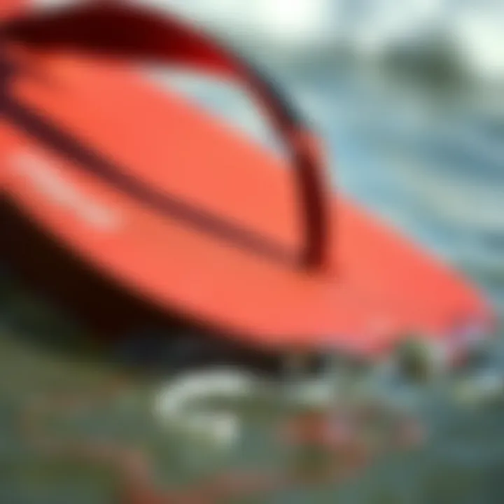 Close-Up of Durable Flip Flop Materials Close-up of durable flip flop materials