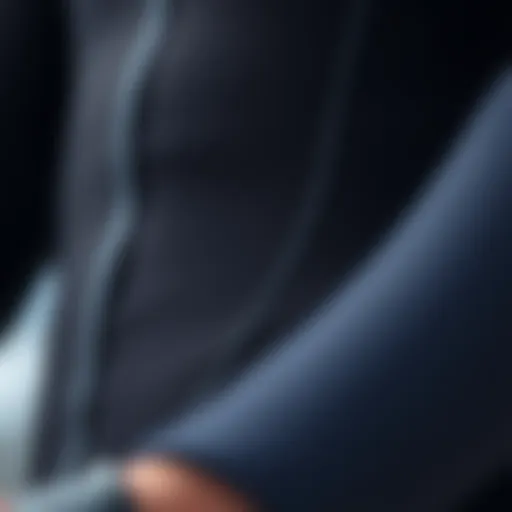 A close-up view of wetsuit material showcasing texture and flexibility