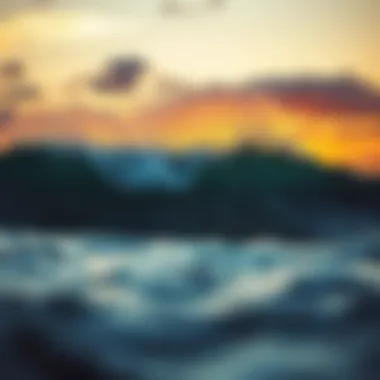 Dynamic wave patterns at sunset