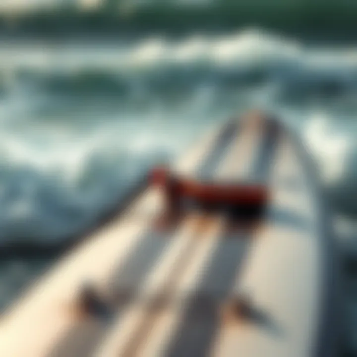 Surfboard ready for a ride on the waves