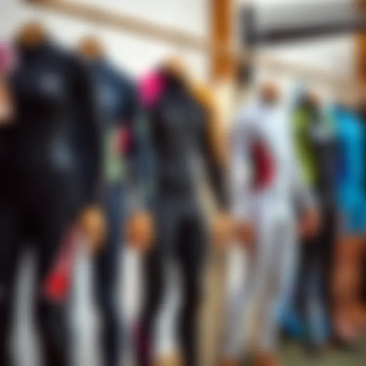 Top brands of shorty wetsuits displayed together