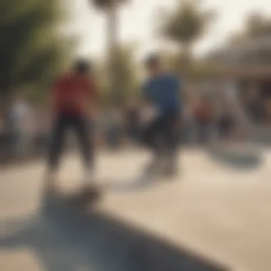 Skaters enjoying a community event at a local skate park, fostering inclusivity.