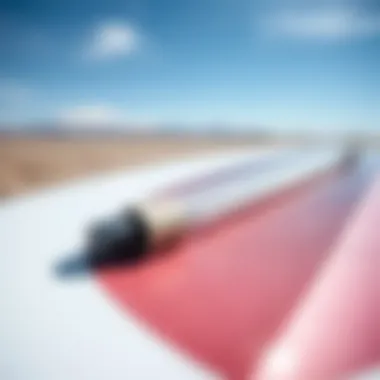 Innovative Materials of Air Surfboards Close-up of the lightweight materials used in constructing an air surfboard, emphasizing durability and flexibility.