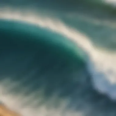 An aerial view of a renowned surf spot known for its exceptional wave conditions.