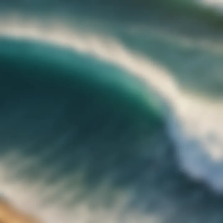 An aerial view of a renowned surf spot known for its exceptional wave conditions.