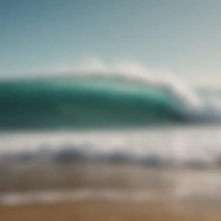 A vibrant beach scene depicting surfers preparing for an exciting day on powerful waves.