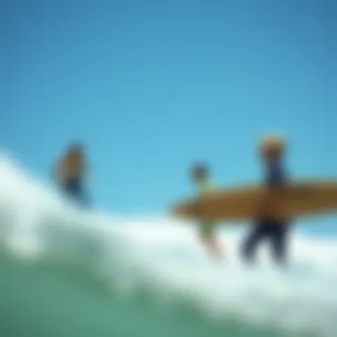 Learning to Surf: Educational Benefits of Cardboard Cutouts Educational workshop showcasing beginners using cardboard surfboard cutouts