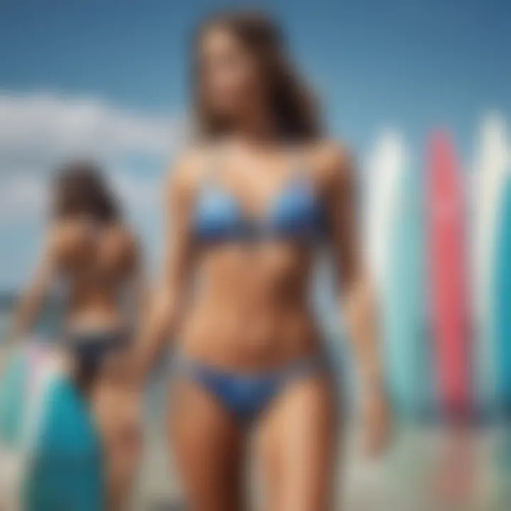 Diverse surf bikini styles on display