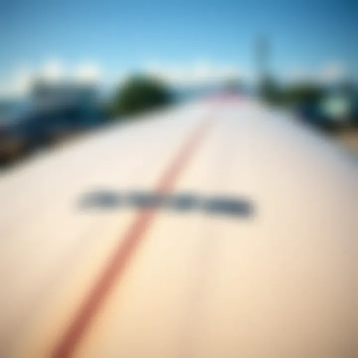 Sleek Design of Dakine Surf Board Detailed view of a Dakine surf board showcasing its sleek design and craftsmanship