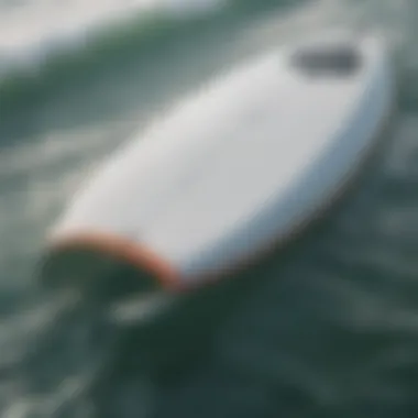 Close-up of an efoil surfboard's innovative technology