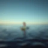 Electric Paddle Board in Action An electric stand up paddle board gliding over tranquil water.