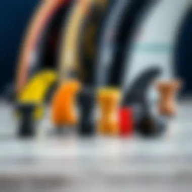 Variety of FCS Fin Plugs An array of FCS fin plugs showcasing different designs and colors.